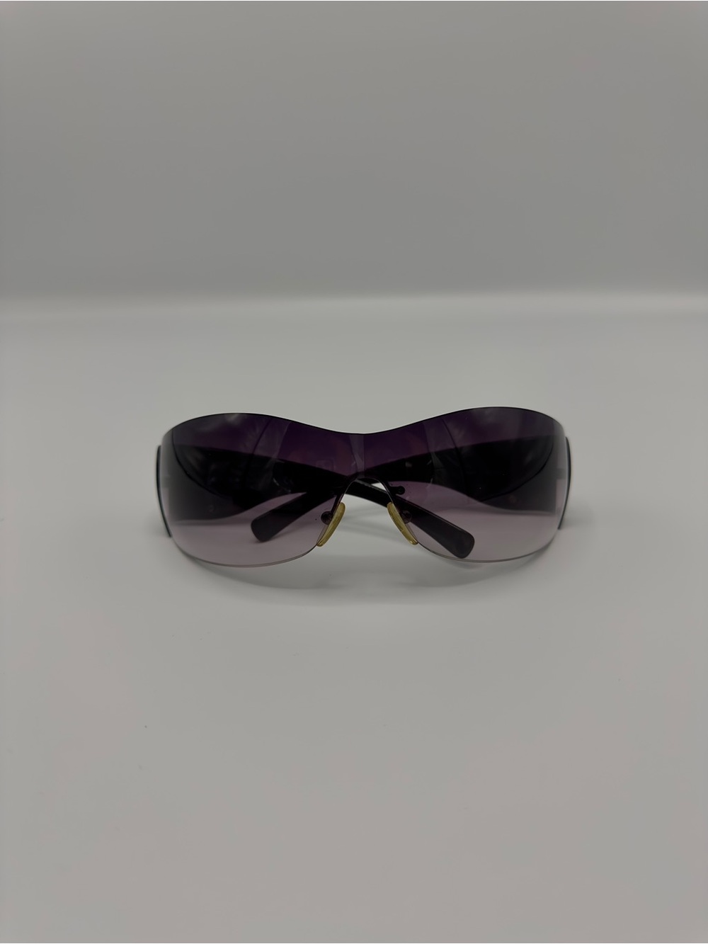 Vintage Prada Women's Shield Sunglasses - Black + Case SPR 58F 1BO- 5D1 115 - Picture 8 of 12